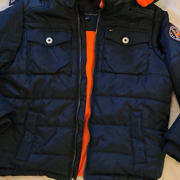 Tommy Hilfiger Boy's Blue & Orange Coat Medium - Picture 2 of 10